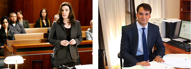 A woman lawyer presenting a case in court.
