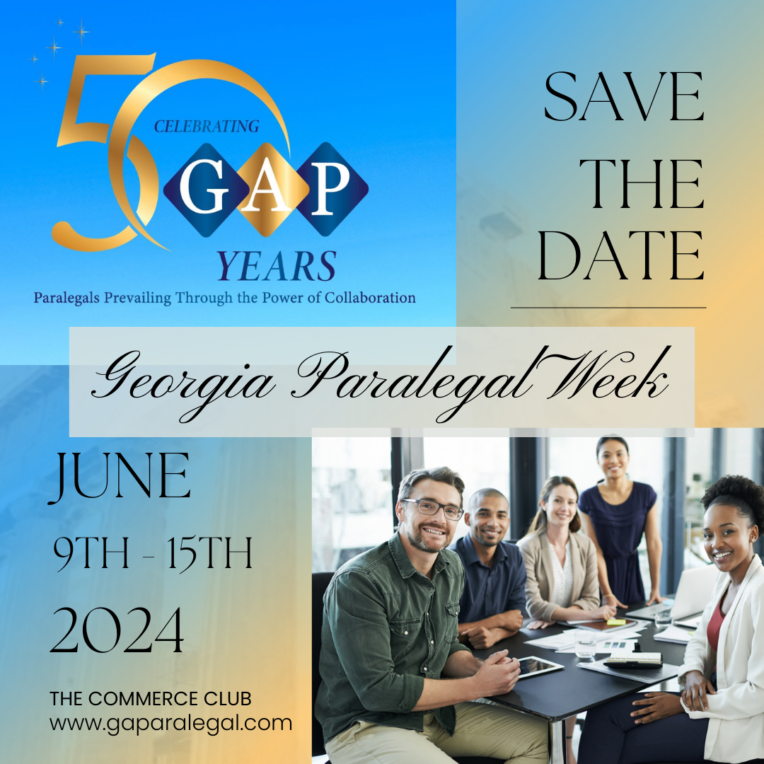 Group meeting celebrating Georgia Paralegal Week's 50th anniversary in June 2024.